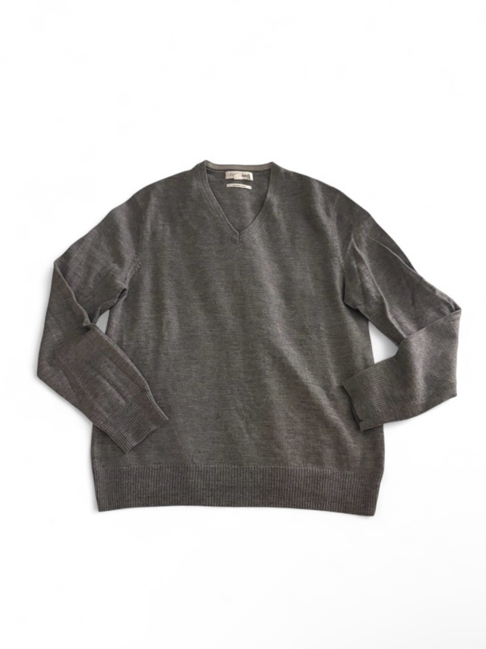 Calvin Klein Extra Fine Merino Wool Sweater in Gray